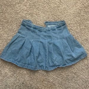 Forever 21 Denim Pleated Skirt